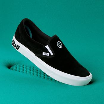 Vans Distort Comfycush - Miesten Slip-on kengät - Mustat/Valkoinen